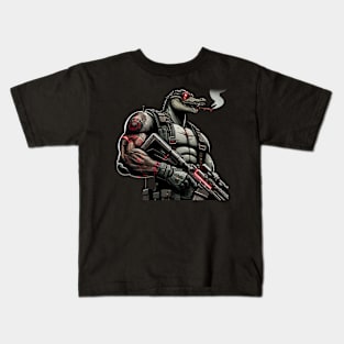 A Future Warrior: A Mercenary in Sci-Fi Armor Kids T-Shirt